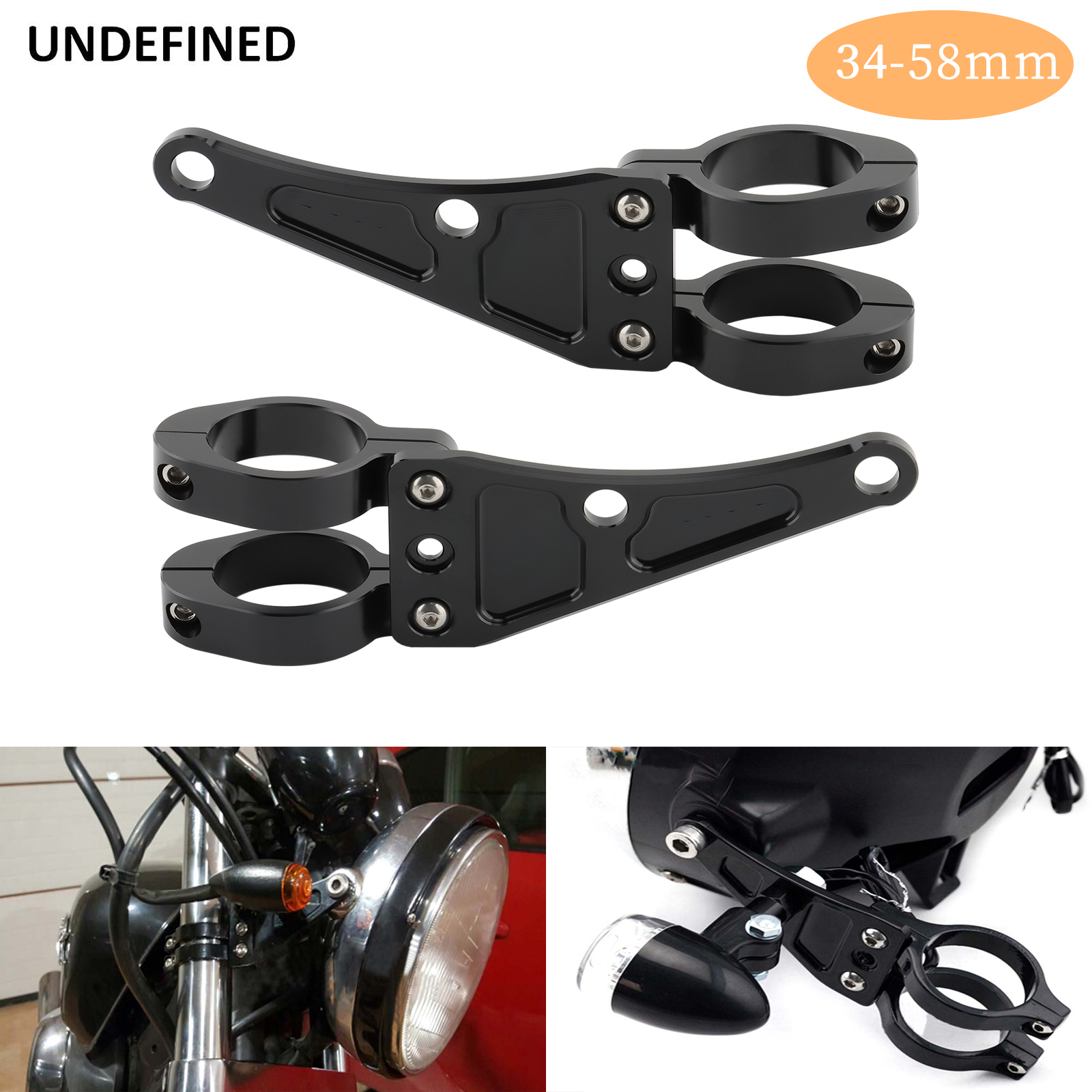 Mountain Biking Shop - 33mm-58mm Headlight Bracket Mount Clamps Fork