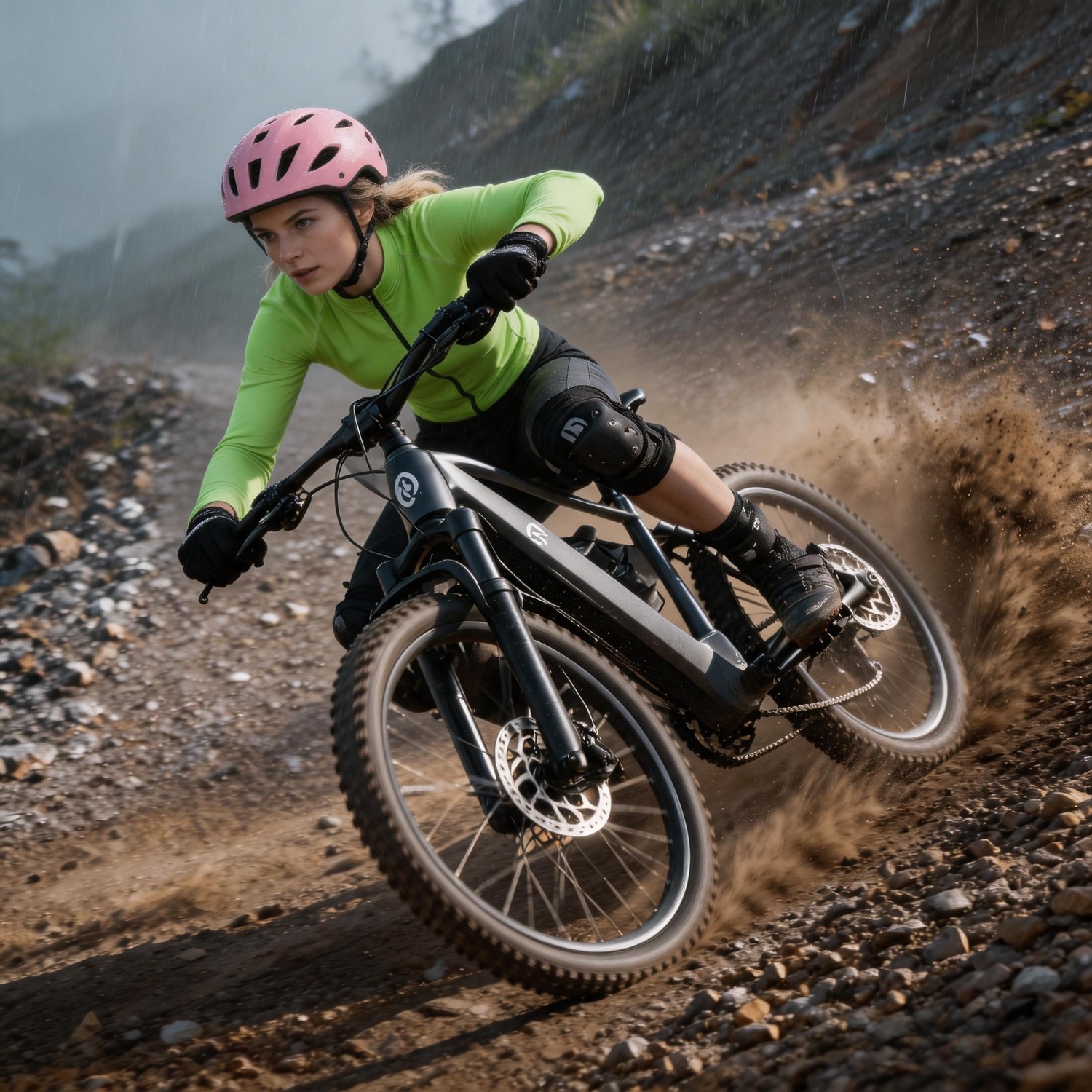 Mountain Biking Lights - Dawn Mountain Trail E-bike, 500W motor,