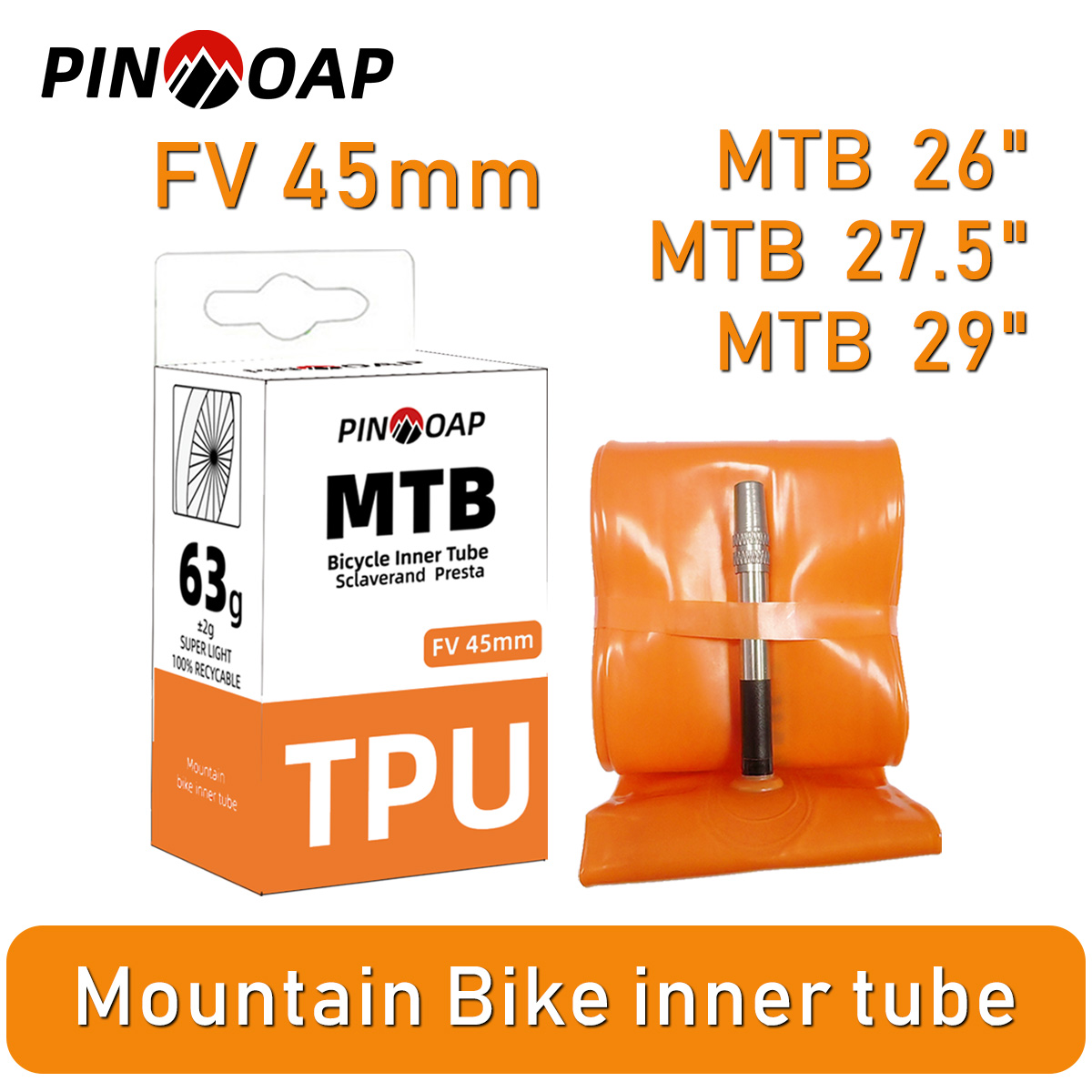 Mountain Biking Lights - PINMOAP Mountain Bike Inner Tube 45mm