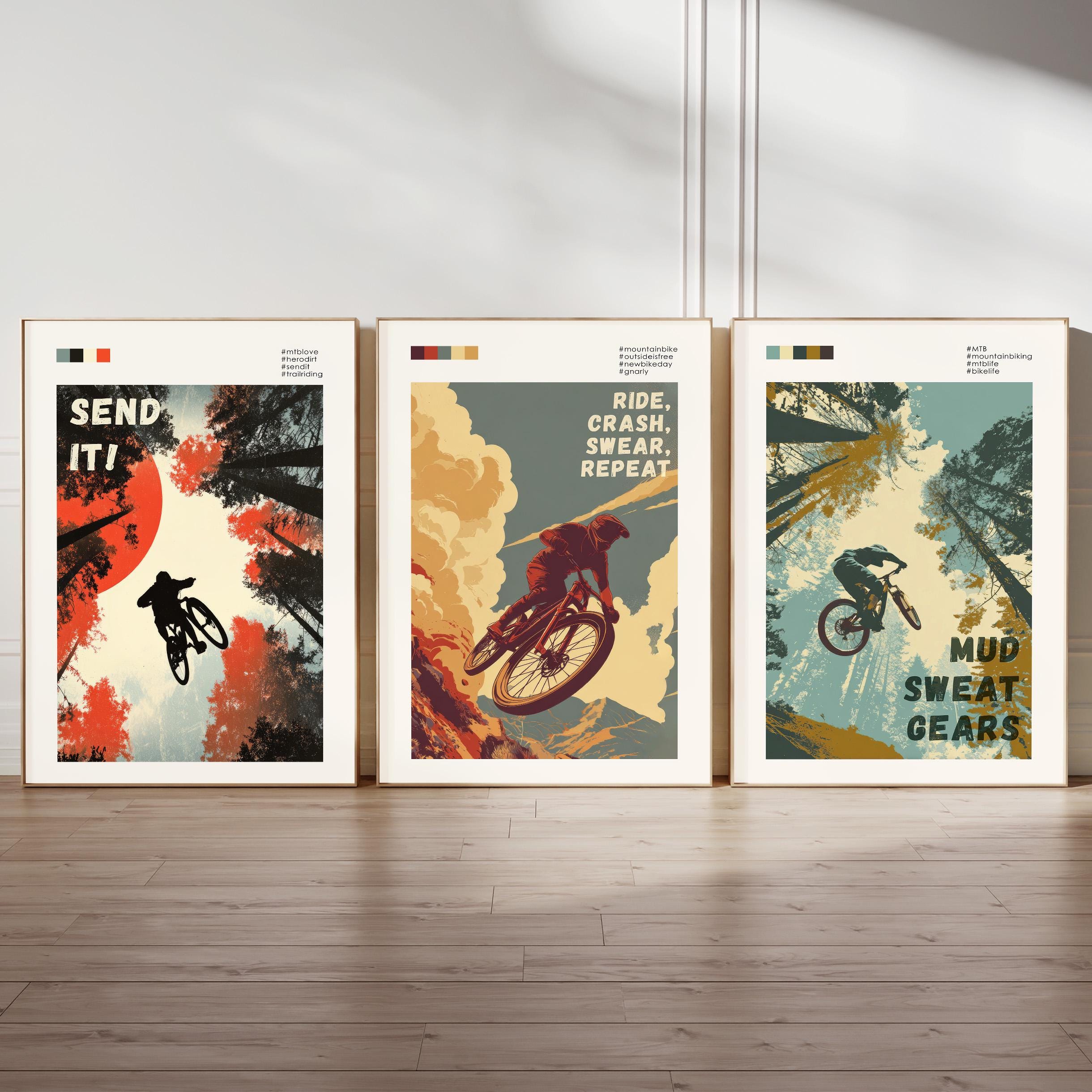 Mountain Biking Shop - Mountain Bike Art Print Set Wall