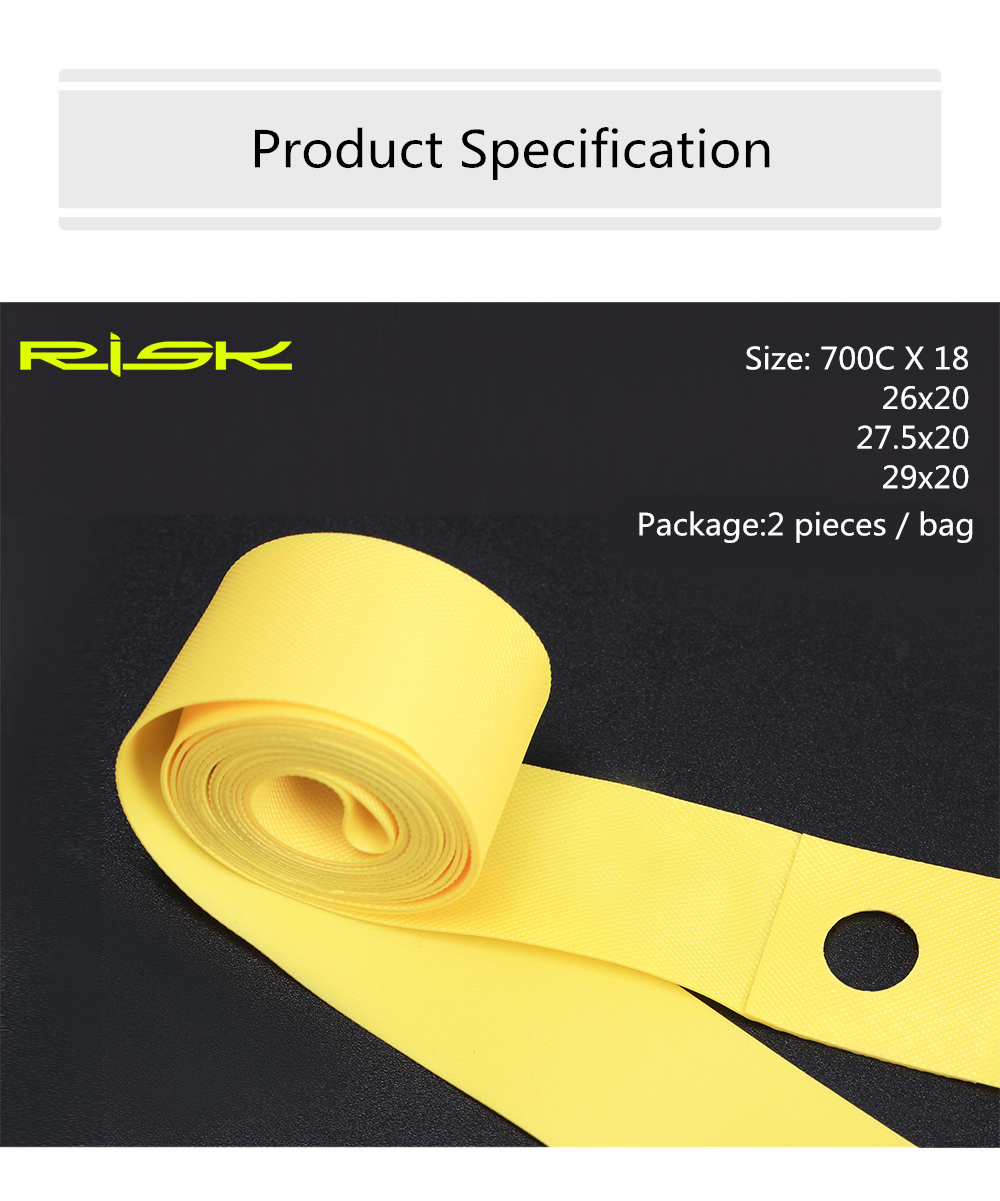 Mountain Biking Tube - 2pcs RISK Bicycle Rim Strip Tire