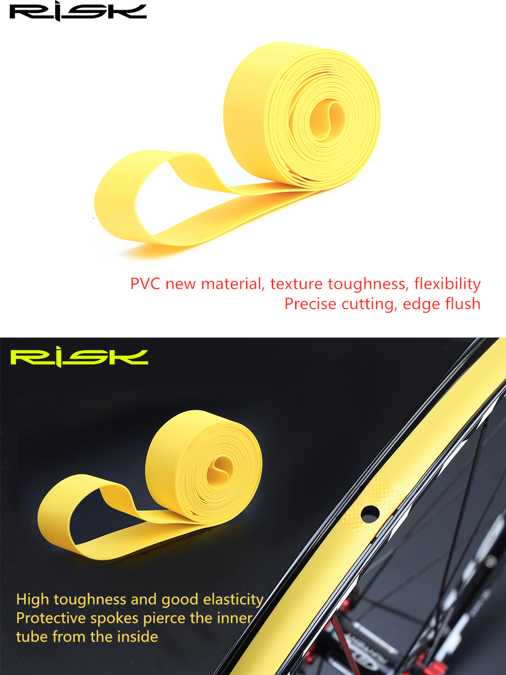2pcs RISK Bicycle Rim Strip Ti - Mountain Biking Tube ulasan dan harga